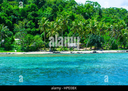 Village sur l'île de Vanuatu Aneityum Banque D'Images