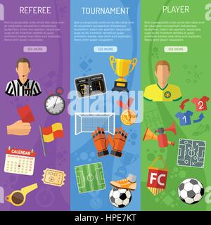 Bannières verticales Soccer Illustration de Vecteur