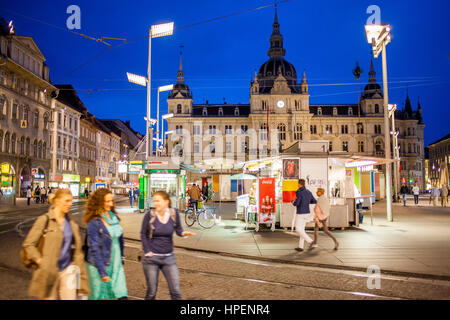Hôtel de ville, dans la Hauptplatz, Graz, Autriche Banque D'Images