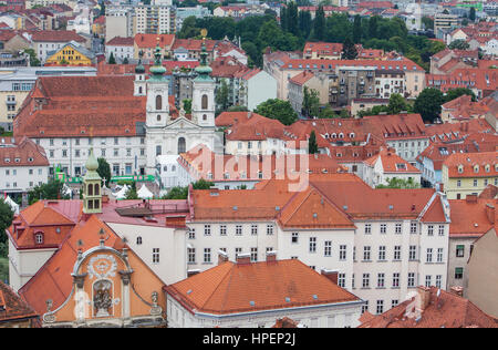 Vue aérienne, Graz, Autriche Banque D'Images