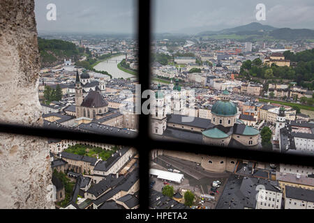 Vue depuis la Forteresse Hohensalzburg, Salzbourg, Autriche Banque D'Images