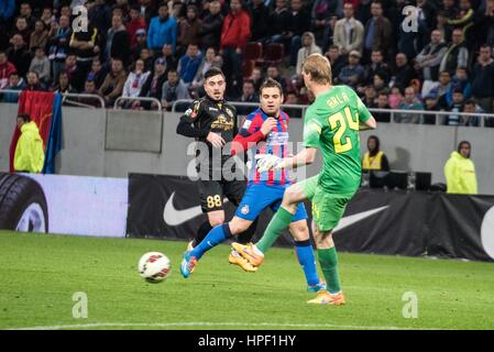 29 avril 2015 : Giedrius Arlauskis # 24 de FCSB en action au cours de la Liga je jeu Soccer Roumanie entre FC Steaua Bucarest ROU et ASA 2013 Targu Mures ROU au niveau national Arena, Bucarest, Roumanie ROU. Foto : Catalin Soare Banque D'Images