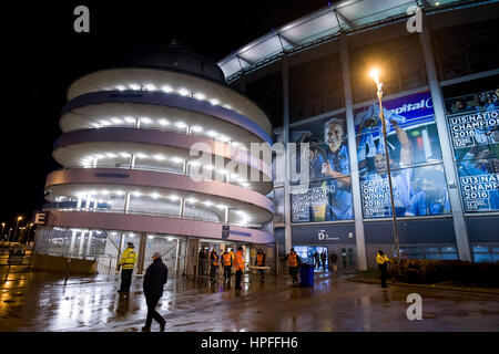 Manchester, UK. Feb 21, 2017. Une vue générale du stade Etihad avant l'UEFA Champions League Round de 16 premier match de jambe entre Manchester City et l'AS Monaco à l'Etihad Stadium le 21 février 2017 à Manchester, en Angleterre. Credit : PHC Images/Alamy Live News Banque D'Images