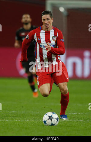 Leverkusen, Allemagne. Feb 21, 2017. - L'UEFA Champions League, International, Bayer Leverkusen - Atletico Madrid 2-4 le 21.02 .2017 dans la baie - Arena Stadium à Leverkusen FERNANDO TORRES (AMAD) Crédit : norbert schmidt/Alamy Live News Banque D'Images