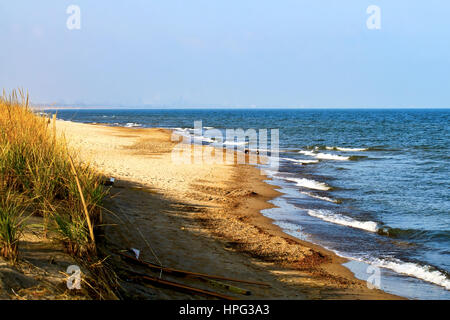 Plage de sable Nook le long de Lakeshore Indiana Dunes sur des journée d'automne Banque D'Images