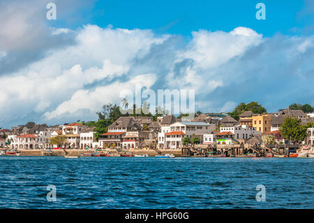 Au bord de la vieille ville de Lamu, Kenya, site du patrimoine mondial de l'UNESCO Banque D'Images