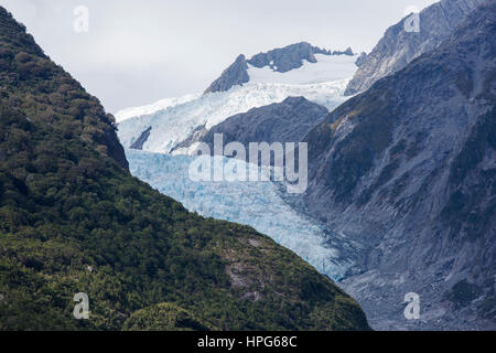 Franz Josef, Westland Tai Poutini National Park, côte ouest, Nouvelle-Zélande. Le Glacier Franz Josef. Banque D'Images