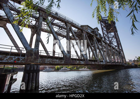 Ascenseur, pont sur la rivière Chicago, Banque D'Images