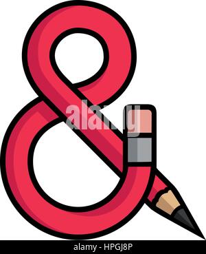 Crayon esperluette. Illustration vectorielle. Illustration de Vecteur