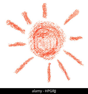 Crayon enfantin bien isolé sur fond blanc Banque D'Images