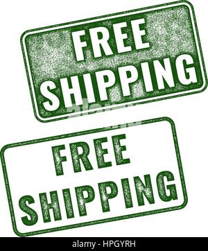 Vecteur vert réaliste grunge rubber stamp Livraison Gratuite isolé sur fond blanc Illustration de Vecteur