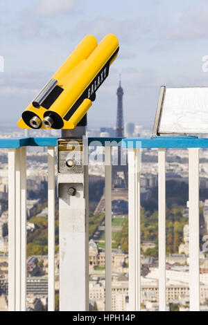 Aussichtspunkt auf den vom Eiffelturm Tour Montparnasse, Paris, Frankreich - vue de la Tour Montparnasse à la Tour Eiffe, Paris, France Banque D'Images