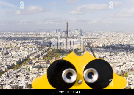 Aussichtspunkt auf den vom Eiffelturm Tour Montparnasse, Paris, Frankreich - vue de la Tour Montparnasse à la Tour Eiffe, Paris, France Banque D'Images