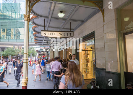 Pitt Street Mall centre commercial dans le centre-ville de Sydney, Nouvelle Galles du Sud, Australie Banque D'Images