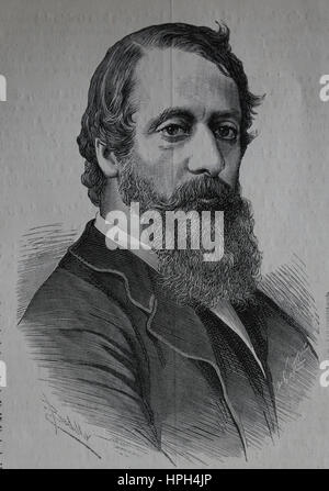 Lord Frederick Cavendish (1836-1882). Homme politique libéral français. Secrétaire en chef pour l'Irlande en 1882. A été assassiné. Gravure Banque D'Images