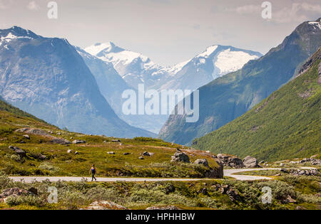 Paysag, route panoramique dans Gamle Strynefjellsvegen, Norvège Banque D'Images