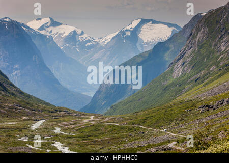 Paysag, route panoramique dans Gamle Strynefjellsvegen, Norvège Banque D'Images