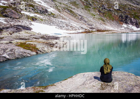 Paysag, route panoramique dans Gamle Strynefjellsvegen, Norvège Banque D'Images