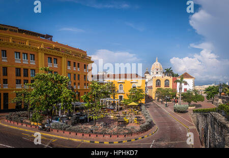 Vieille ville fortifiée de Carthagène, Colombie Banque D'Images