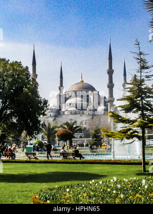 La mosquée de Sultan Ahmet à Istanbul Turquie constantinapolis , Sultan Ahmet Camii istanbul turkiye, mosquée ottomane à Istanbul rive européenne, osmanlı tarzi Banque D'Images