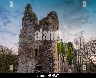 Les anciennes ruines de l'ancienne maison Auchens/Château près de South Ayrshire Dundonald Banque D'Images