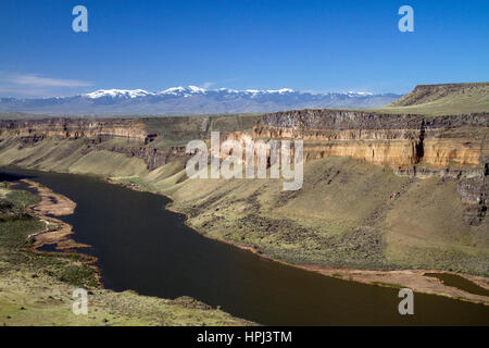 Canyon de la rivière Snake à Swan Falls Dam, Valley Comté, California, USA. Banque D'Images