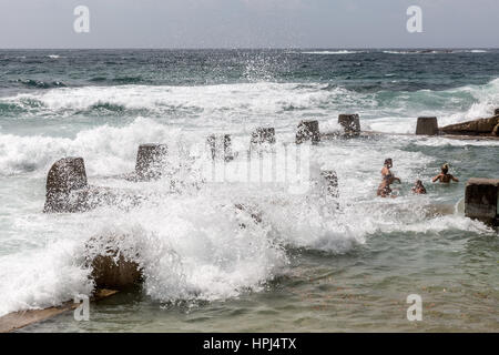 Ross Jones memorial beach rock extérieure à Coogee Beach, Sydney, Australie Banque D'Images