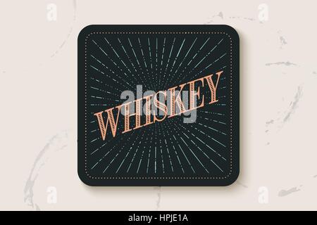 Boissons pour le verre-verre avec inscription Whiskey Illustration de Vecteur