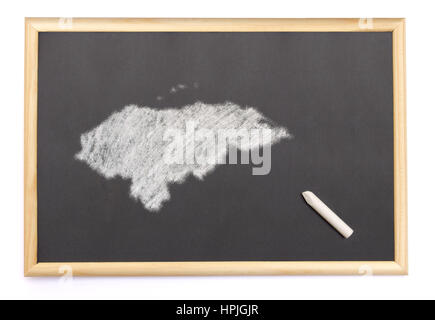 Tableau avec une craie et la forme du Honduras sur. (Série) Banque D'Images