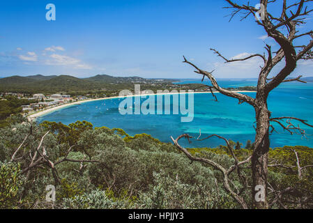 Vue depuis la tête tomaree, Port Stephens Banque D'Images