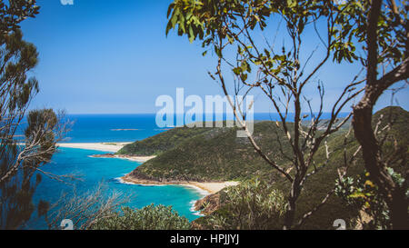 Vue depuis la tête tomaree, Port Stephens Banque D'Images