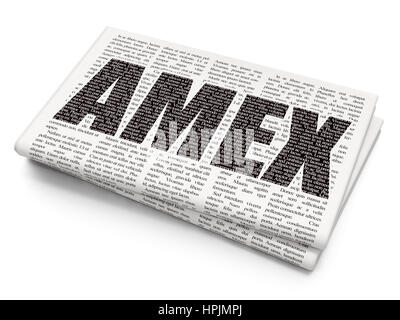 Concept Les indices boursiers : AMEX sur fond de journal Banque D'Images