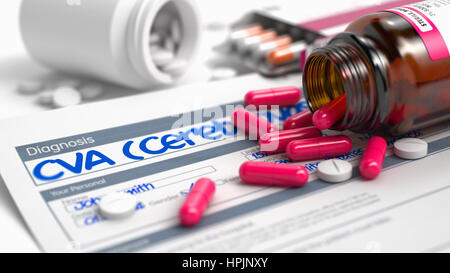 CVA - Libellé de l'anamnèse. 3D. Banque D'Images