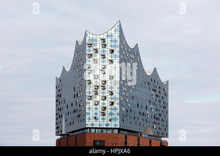 Façade en verre, Elbe Philharmonic Hall, Hambourg, Allemagne Banque D'Images