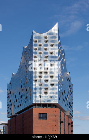 Façade en verre, Elbe Philharmonic Hall, Hambourg, Allemagne Banque D'Images