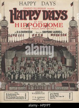 'Happy Days' 1919 Partitions Musicales Hippodrome couvrir Banque D'Images