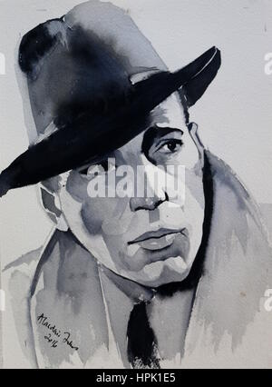 Humphrey Bogart illustration Banque D'Images