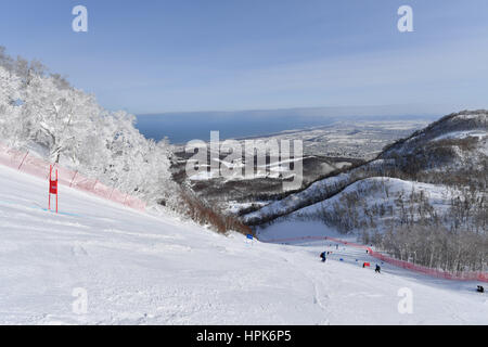 Hokkaido, Japon. Feb 22, 2017. Vue générale : Ski alpin Slalom géant hommes au cours de la 2017 Jeux Asiatiques d'hiver à Sapporo Sapporo Teine à Hokkaido, Japon . Credit : AFLO SPORT/Alamy Live News Banque D'Images