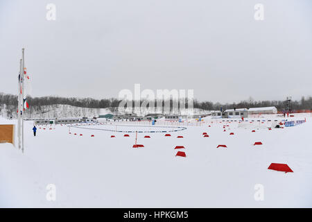 Hokkaido, Japon. Feb 23, 2017. Vue générale : Biathlon 2017 Jeux Asiatiques d'hiver à Sapporo Nishioka Stade de biathlon à Hokkaido, Japon . Credit : AFLO SPORT/Alamy Live News Banque D'Images