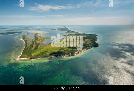 Vue depuis le nord, à l'île de Hiddensee, île de Hiddensee, côte de la mer Baltique, Poméranie occidentale, Basse-Saxe, Allemagne Banque D'Images