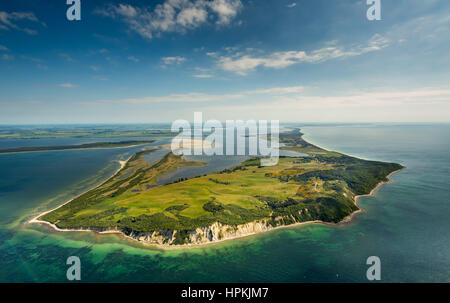 Vue depuis le nord, à l'île de Hiddensee, île de Hiddensee, côte de la mer Baltique, Poméranie occidentale, Basse-Saxe, Allemagne Banque D'Images