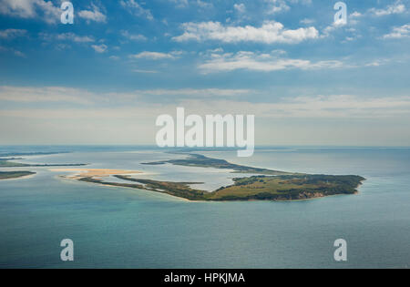 Vue depuis le nord, à l'île de Hiddensee, Dranske, Ostseeküste, Poméranie occidentale, Basse-Saxe, Allemagne Banque D'Images