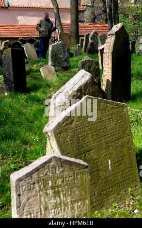 Vieux cimetière juif. Musée juif. Quartier Juif Josefov.Prague. République tchèque Banque D'Images