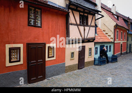 Ruelle d'or .Dans le château de Prague. Hradcany trimestre.Prague. République tchèque Banque D'Images