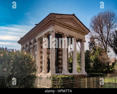 Temple de Fortuna Virilis ou temple de Portunus à Rome, Italie. Banque D'Images