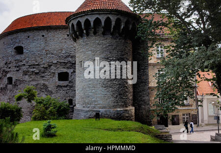 Fat Margaret's tower et Grande porte côtière, la vieille ville de Tallinn Estonie,murs, Banque D'Images