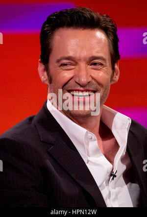 Hugh Jackman pendant le tournage de The Graham Norton Show à la London Studios. Banque D'Images