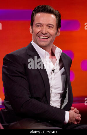 Hugh Jackman pendant le tournage de The Graham Norton Show à la London Studios. Banque D'Images