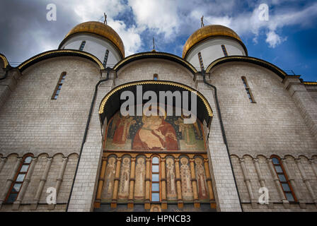 La cathédrale Uspensky Kremlin de Moscou dans l'ancienne église orthodoxe de Russie Banque D'Images