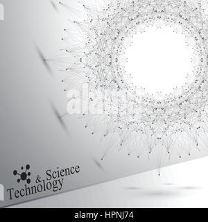 La technologie géométrique de la ligne connectée avec l'objet et les points. Fond graphique pour votre conception. Modèle vectoriel de la médecine, de la science , la chimie, de la biotechnologie Illustration de Vecteur